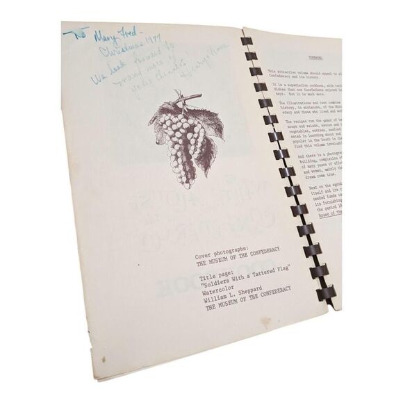 The White House of the Confederacy Cookbook Vintage Spiral Bound Paperback - Picture 3 of 4